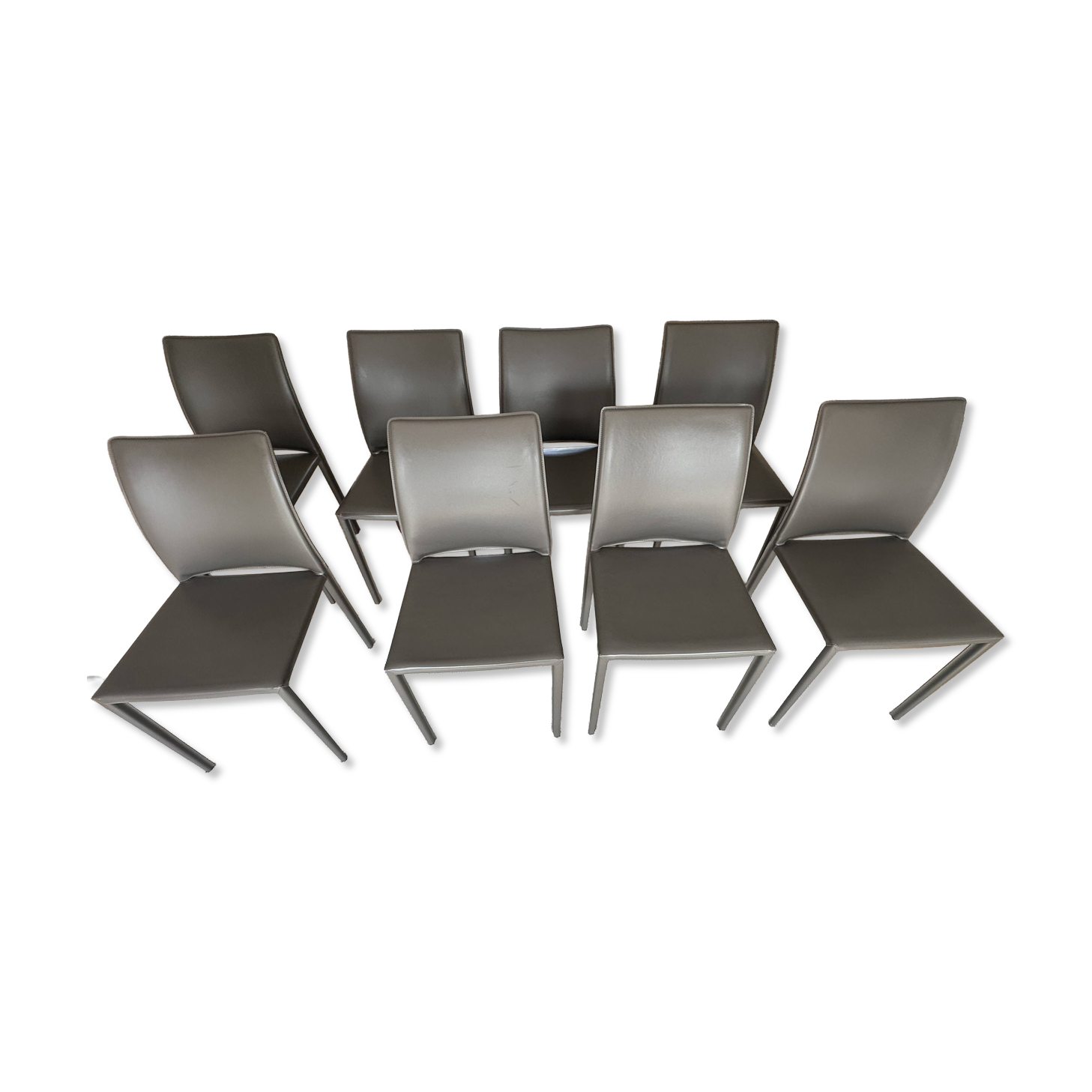 Set of 8 KIRIS Leather Chairs by the brand Gorini DIVANI