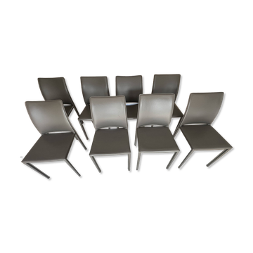 8 chaises en cuir Kiris édition Gorini Divani