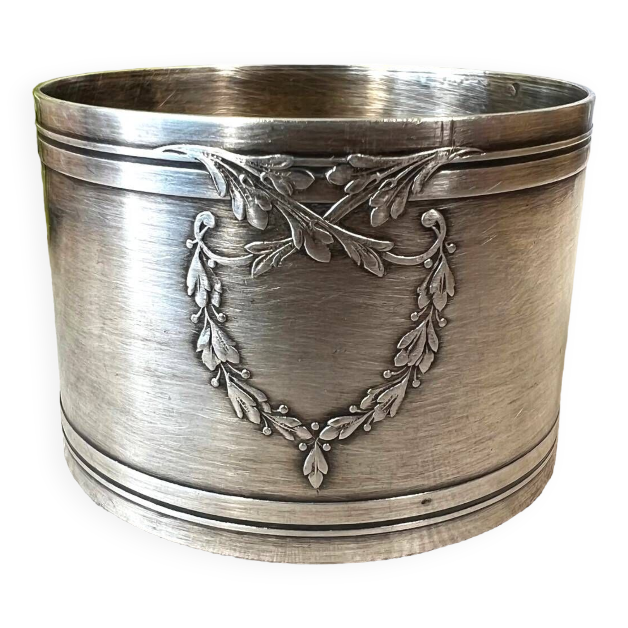 White metal napkin ring