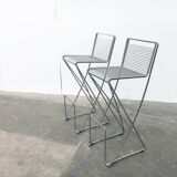 Postmodern German Kreuzschwinger bar stool by Till Behrens for Meyer Stahlmöbel, 1980s.