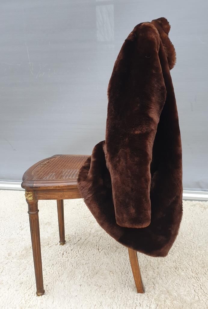 Chair canned 1900 marquetry and bronze louis XVI style