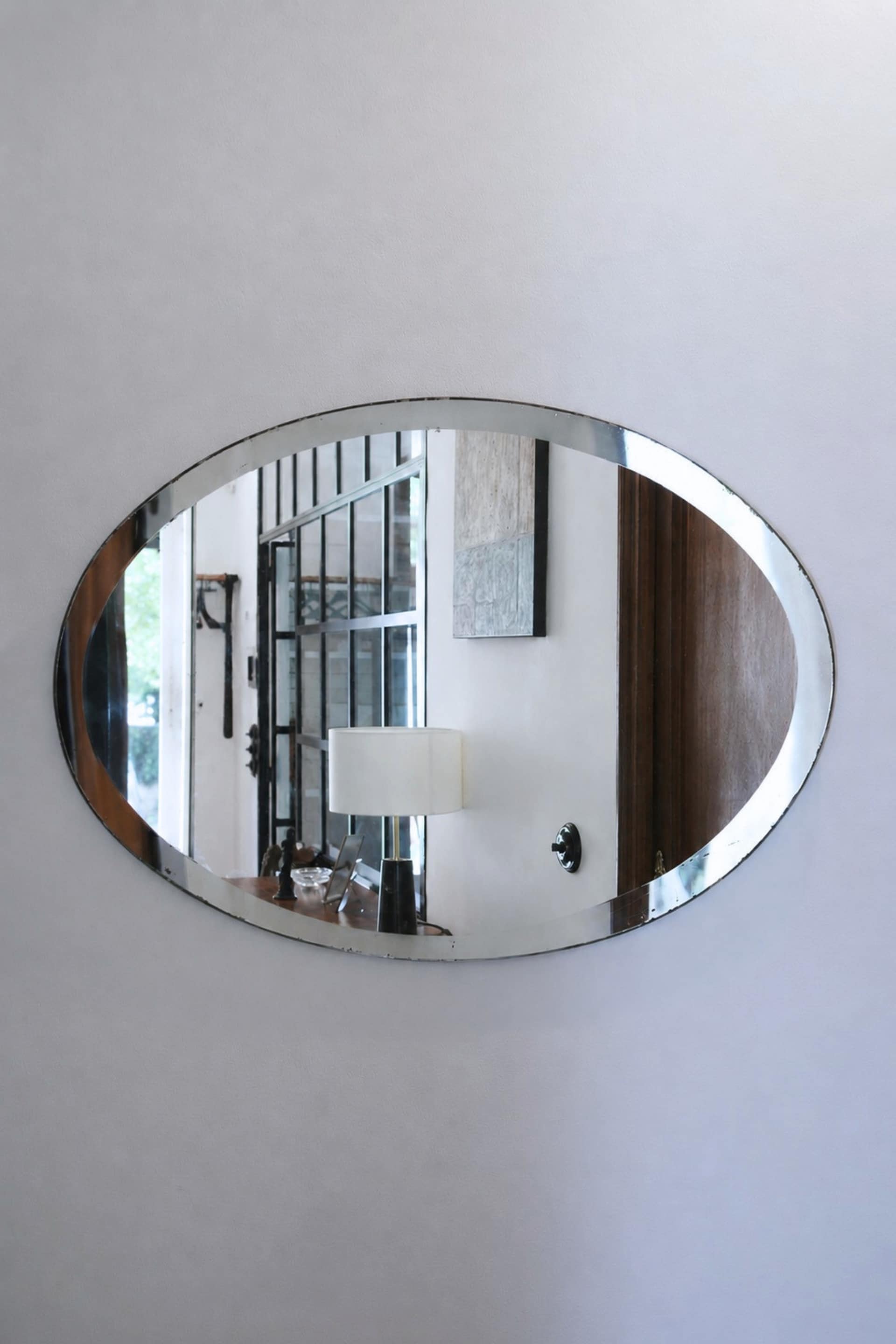 Mmiroir ovale biseauté vintage