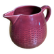 Old Red Ceramic Jug Woven Willow Style Vintage #E336