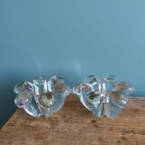 Glass or crystal flower candle holders