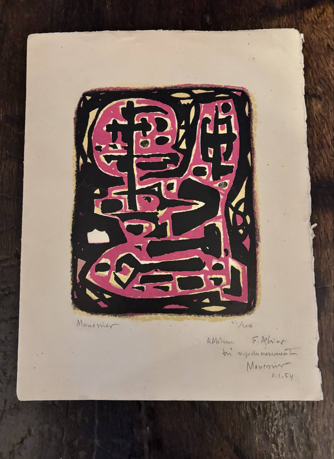 Original Lithograph Alfred MANESSIER 1954 signed numbered XXth Century