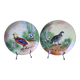 2 decorative flat plates porcelain Limoges partridge and pheasants