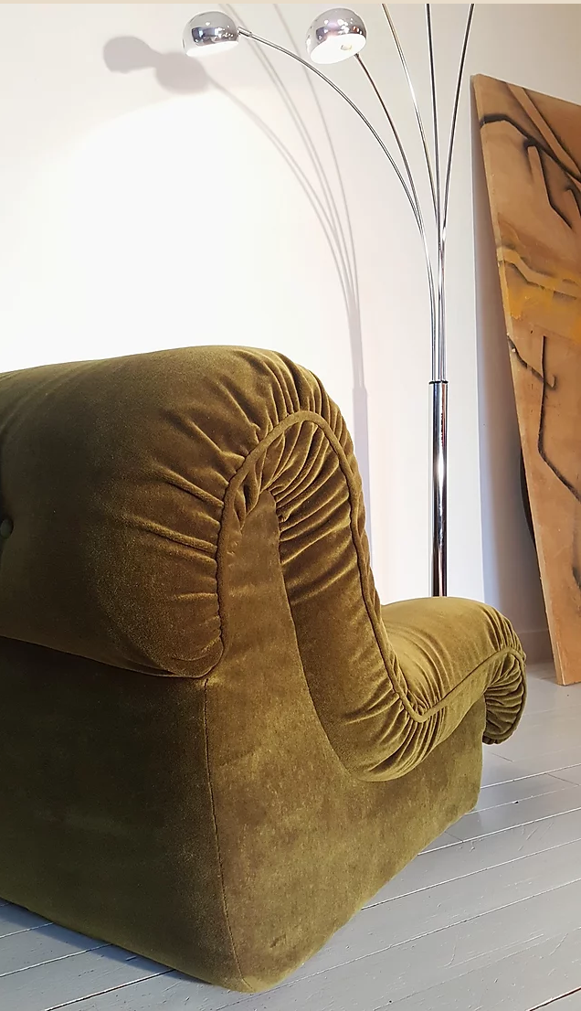 Olive 80's green velvet heater