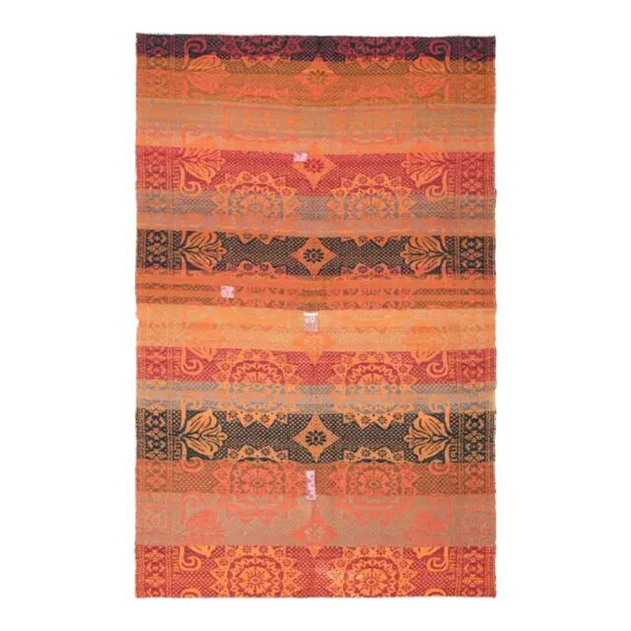 1970s Vintage Turkish Oushak Handmade Wool Cotton Orange Area Rug 182x287