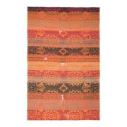 1970s Vintage Turkish Oushak Handmade Wool Cotton Orange Area Rug 182x287