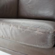1970s danish brown leather 3-seater sofa