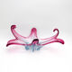 Large organic Murano sommerso bowl - Aquamarine blue and pink