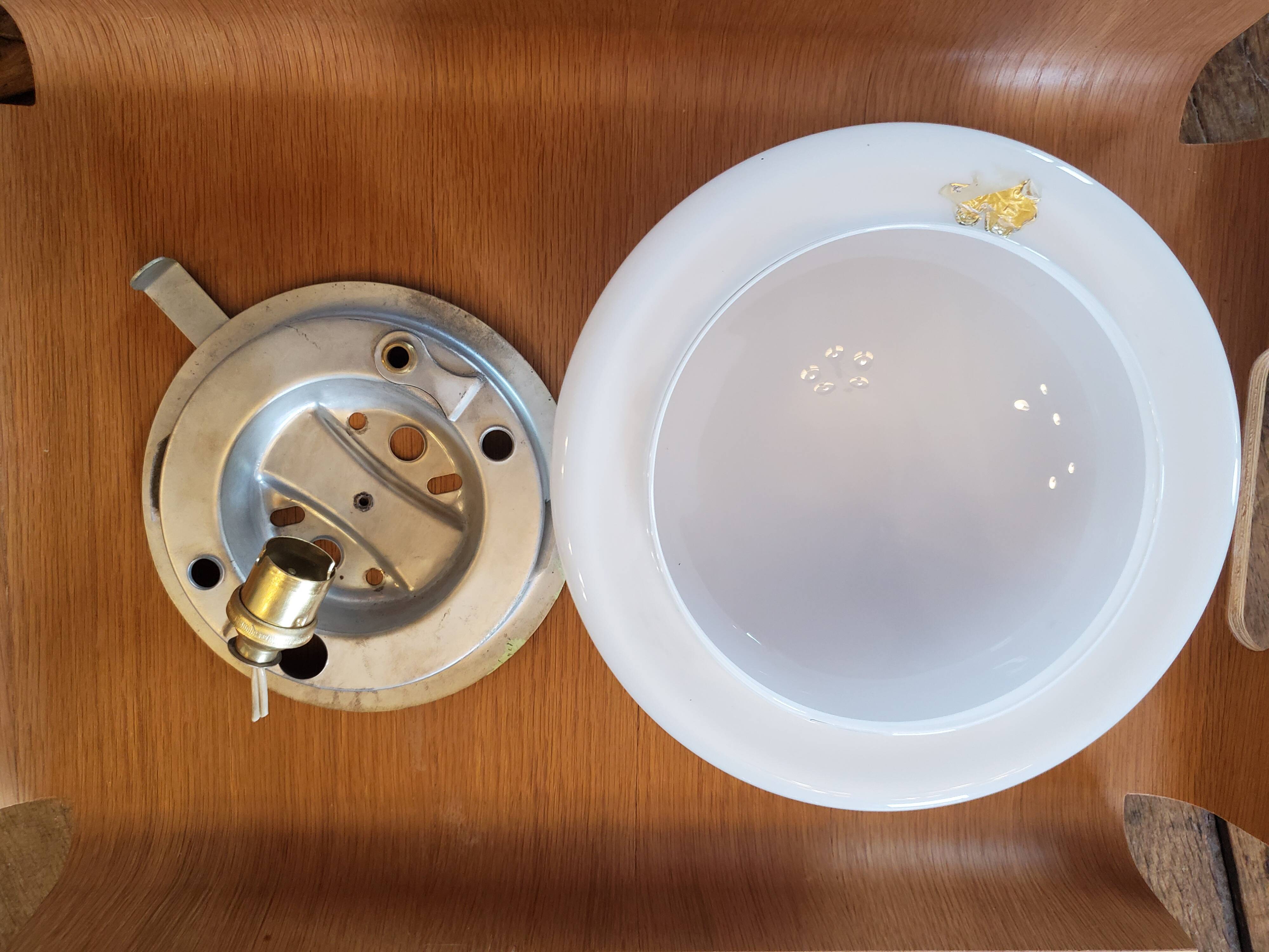 White opaline ceiling lamp