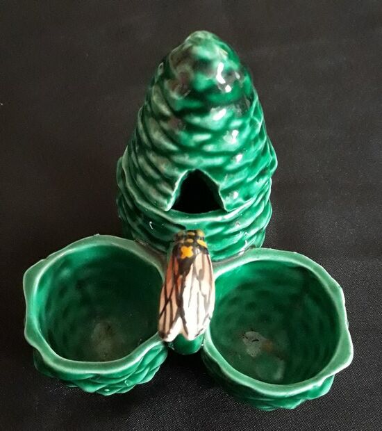 Mustard, salt and pepper shaker - 70s - Cicada ceramics