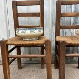 Paire de chaises en bois brut