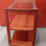 Wood and glass serving table