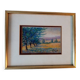 Ancien tableau au pastel de paysage vosgien au printemps signe antoine dugois