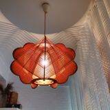 Vintage 1960s wooden hanging lamp
