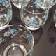 Set of 10 water glasses Veronica Luminarc Arcoroc decoration small blue flowers 80's