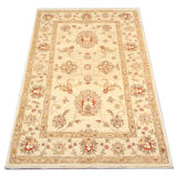 Handmade ziegler carpet cream wool floral area rug- 100x147cm