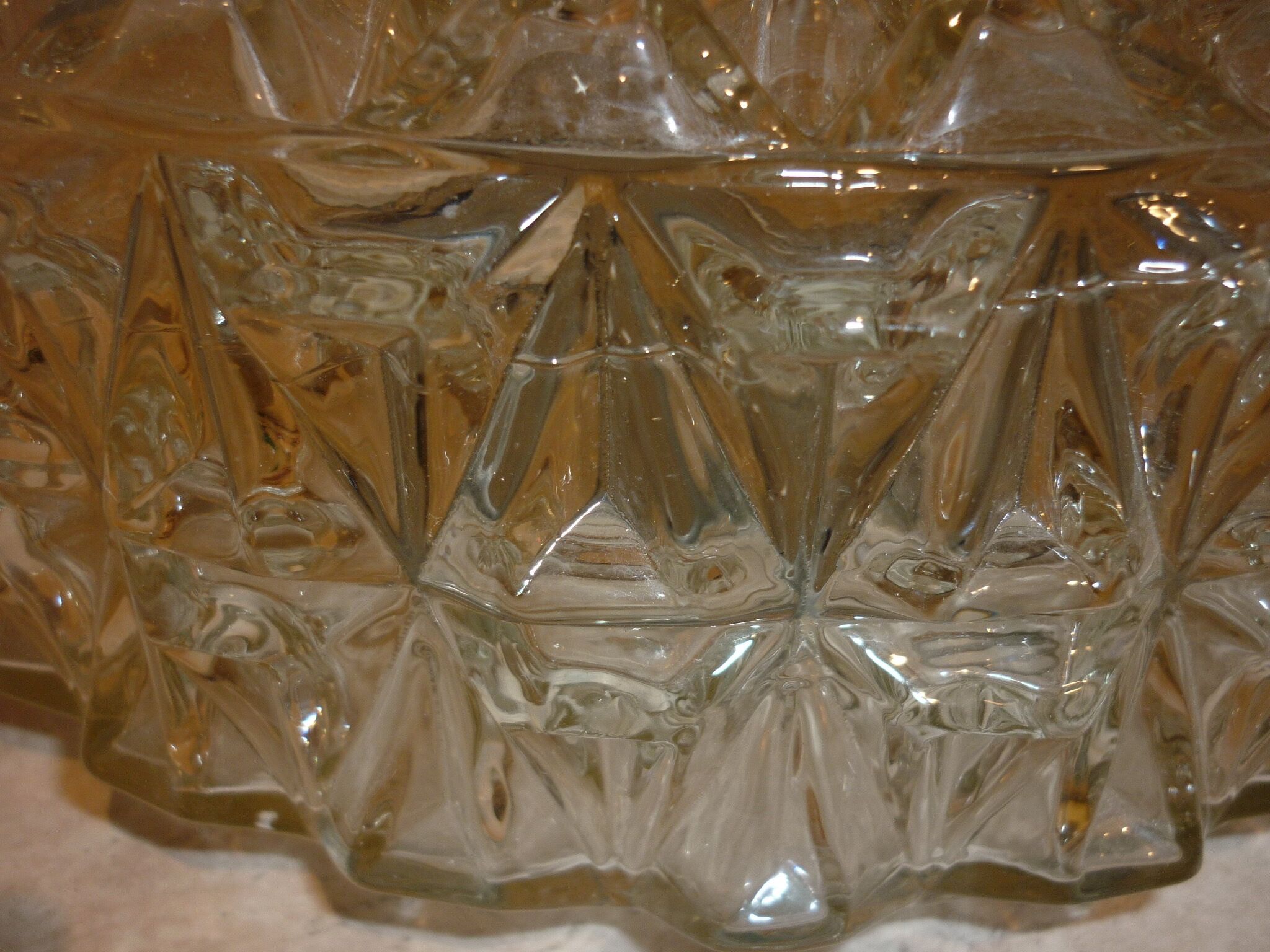 Round ceiling lamp in molded glass, Ø 25 cm