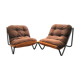 2 brown armchairs from the 70