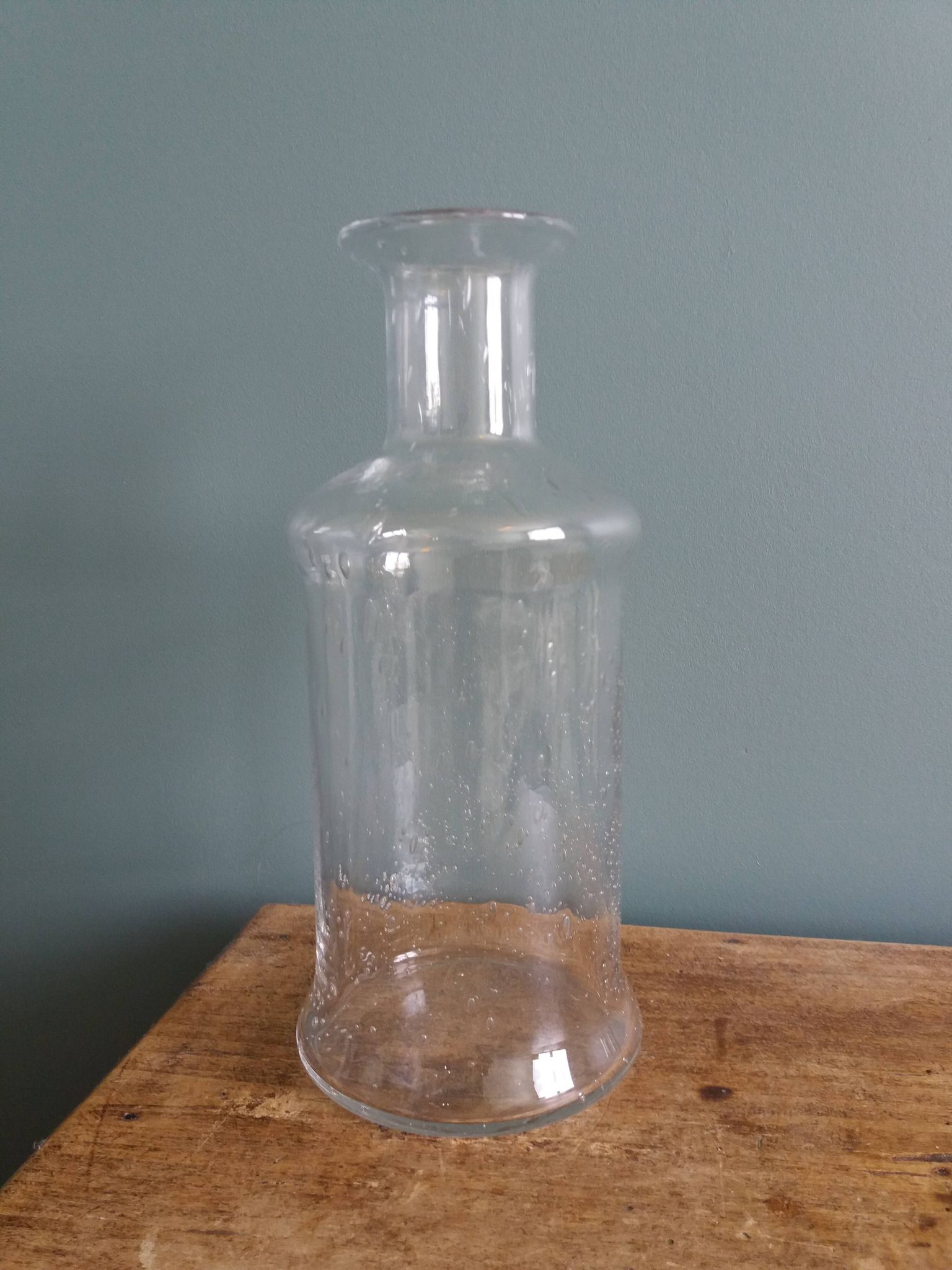 Bouteille vase carafe en verre bullé