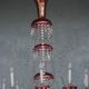 Chandelier pendants 19th golden colored glass and gilding