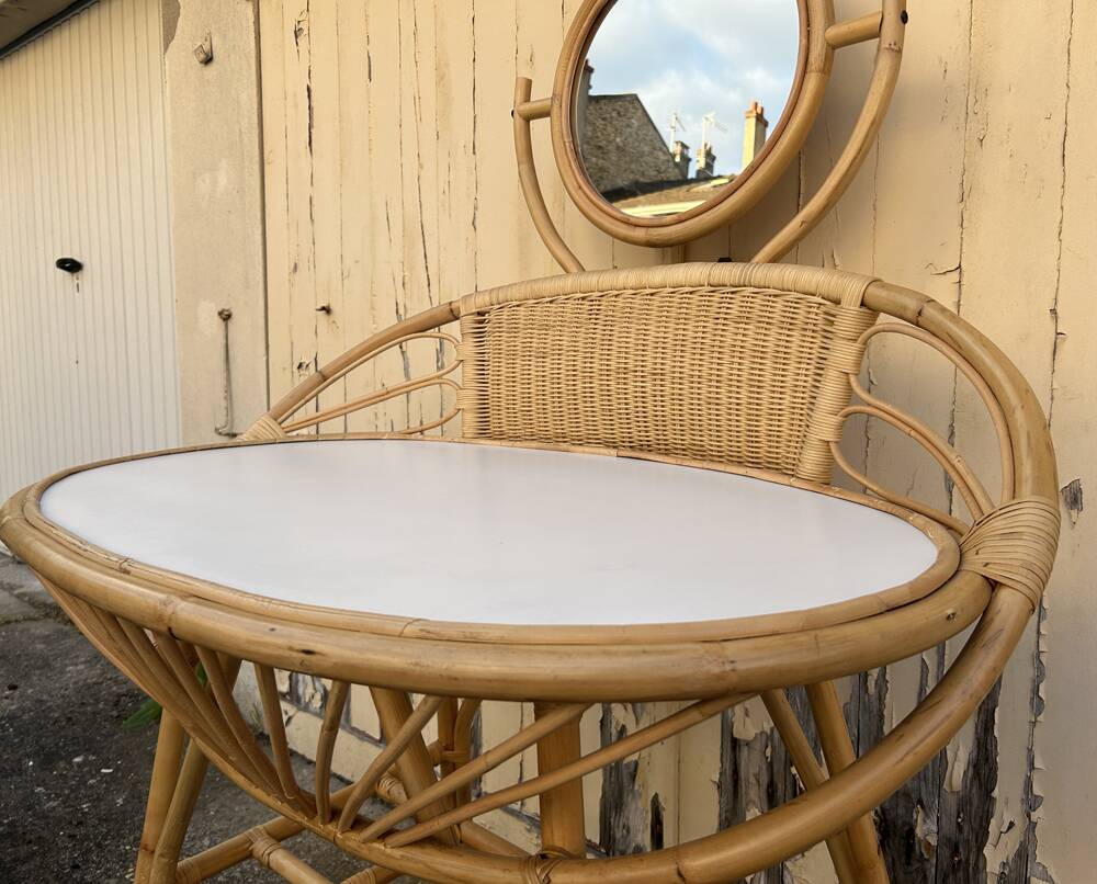 Anne bamboo dressing table vintage, 1960s