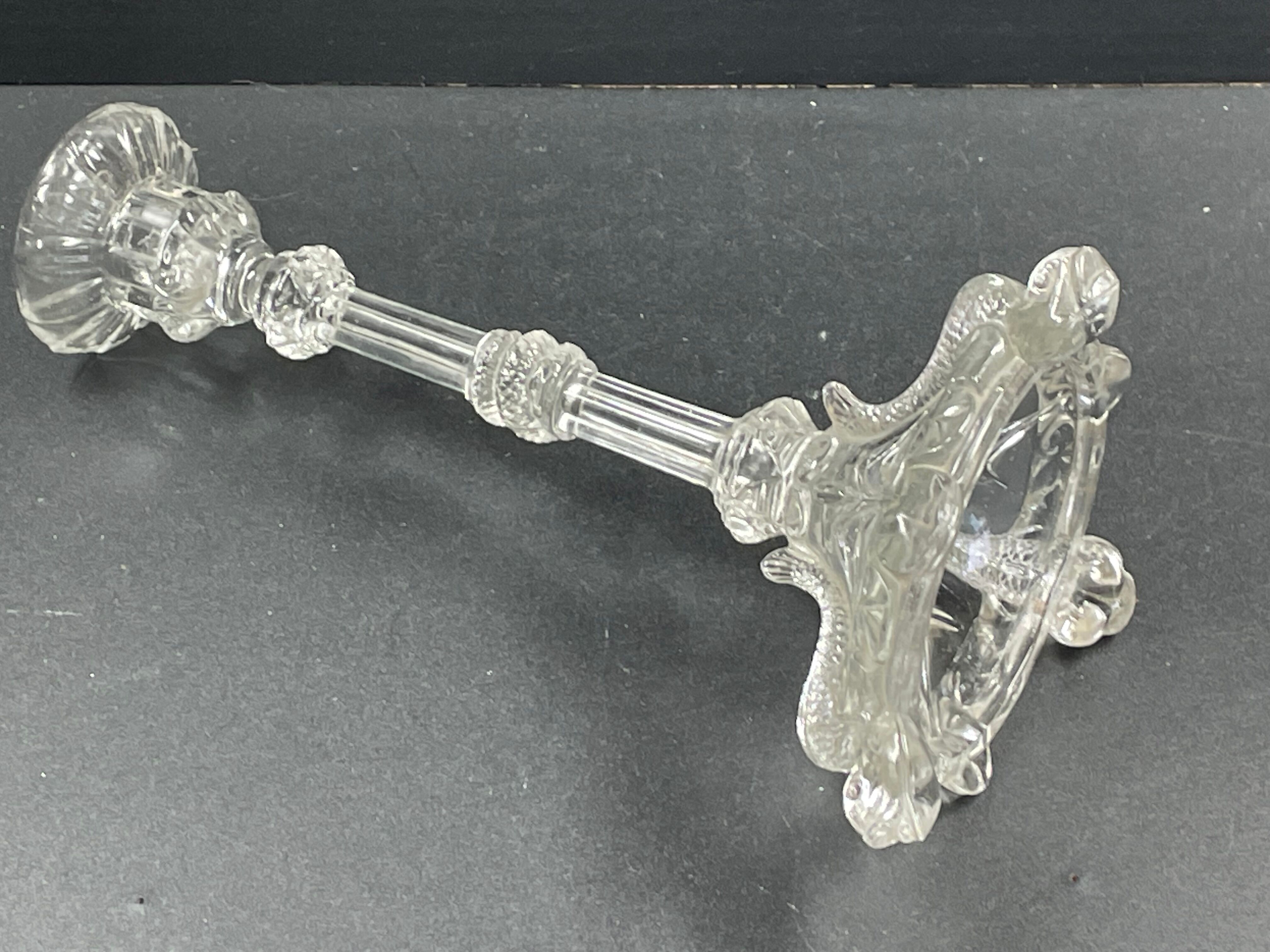 Tripod candle holder stylized foot dolphinfish, glass, very trendy