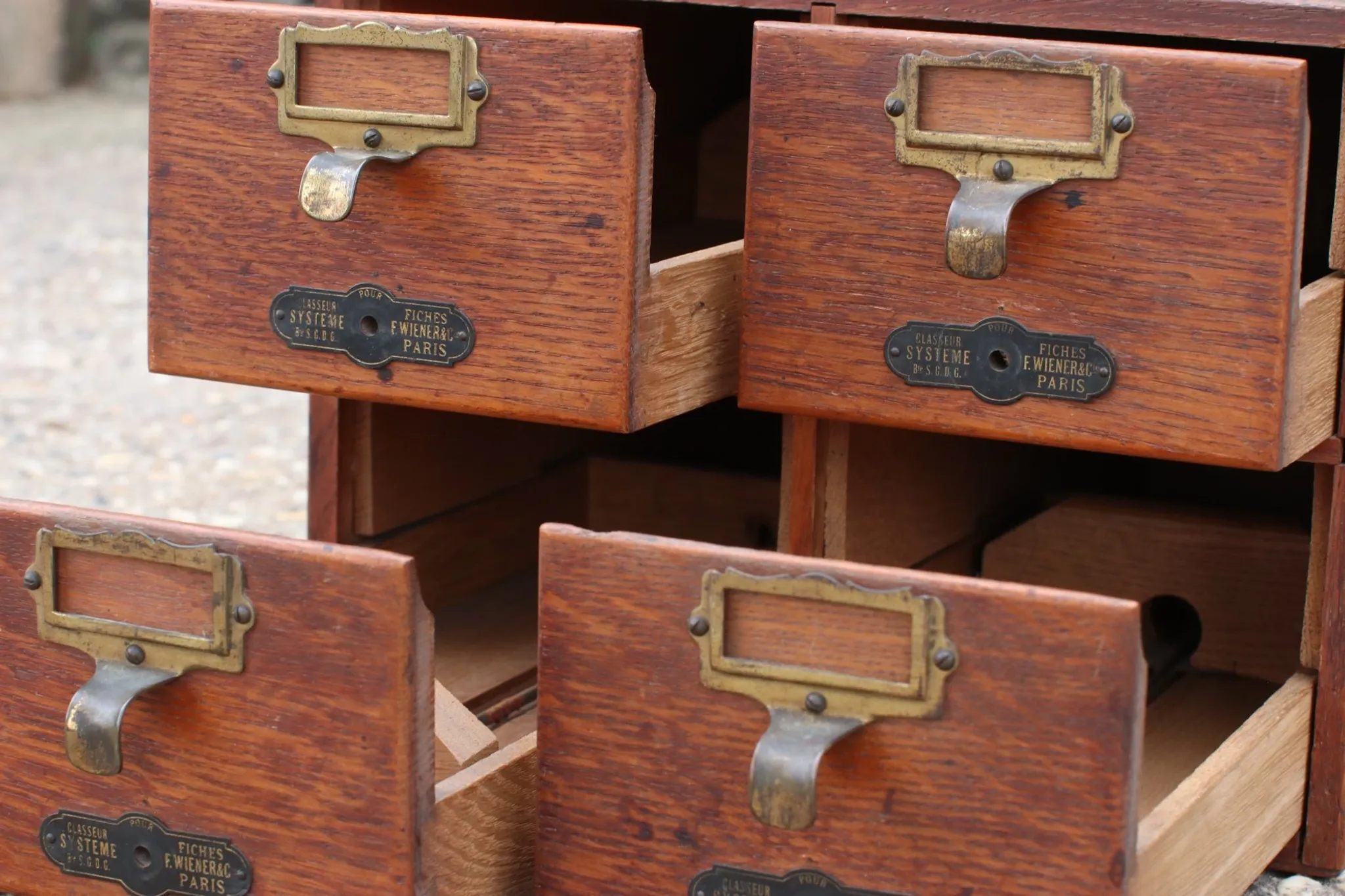 French oak card index cabinet with four drawers – circa 1910