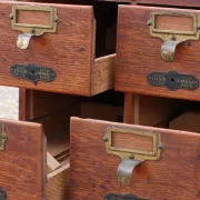 French oak card index cabinet with four drawers – circa 1910