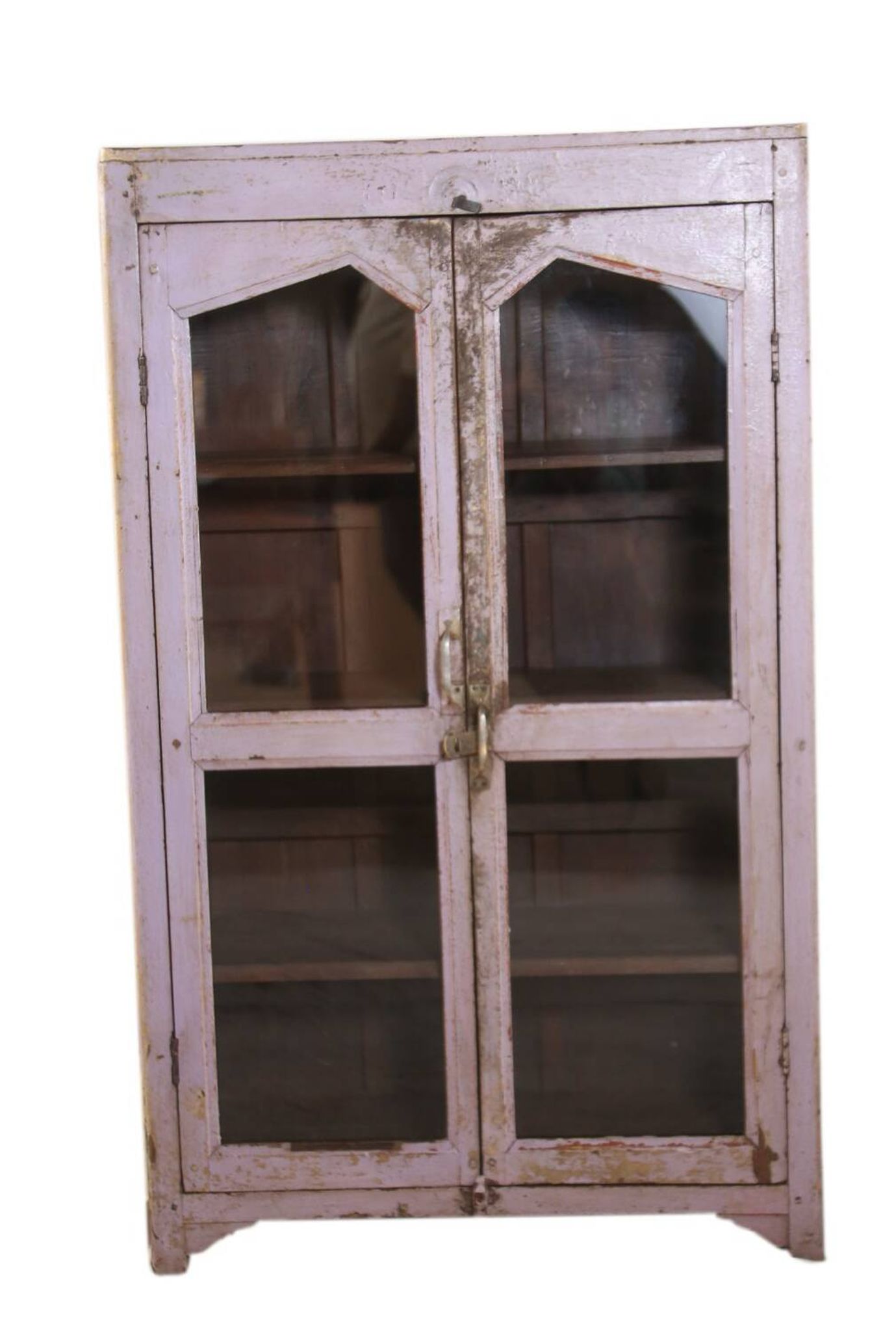 Armoire vitrée ancienne en teck birman