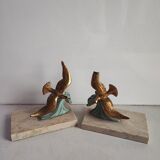 Pair of greenhouses books art deco birds