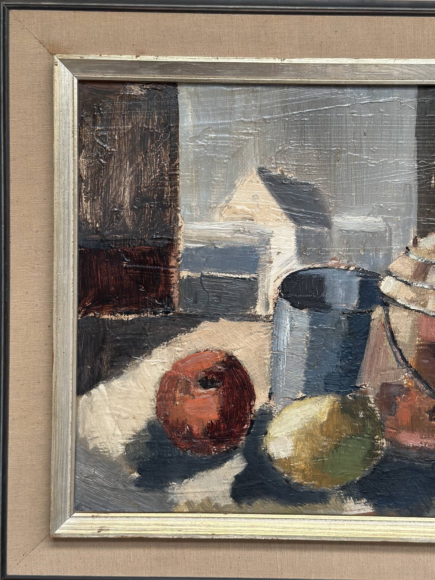 Huile sur panneau – « Nature morte » attribuée à Åke Wilhelm Andersson – 1962