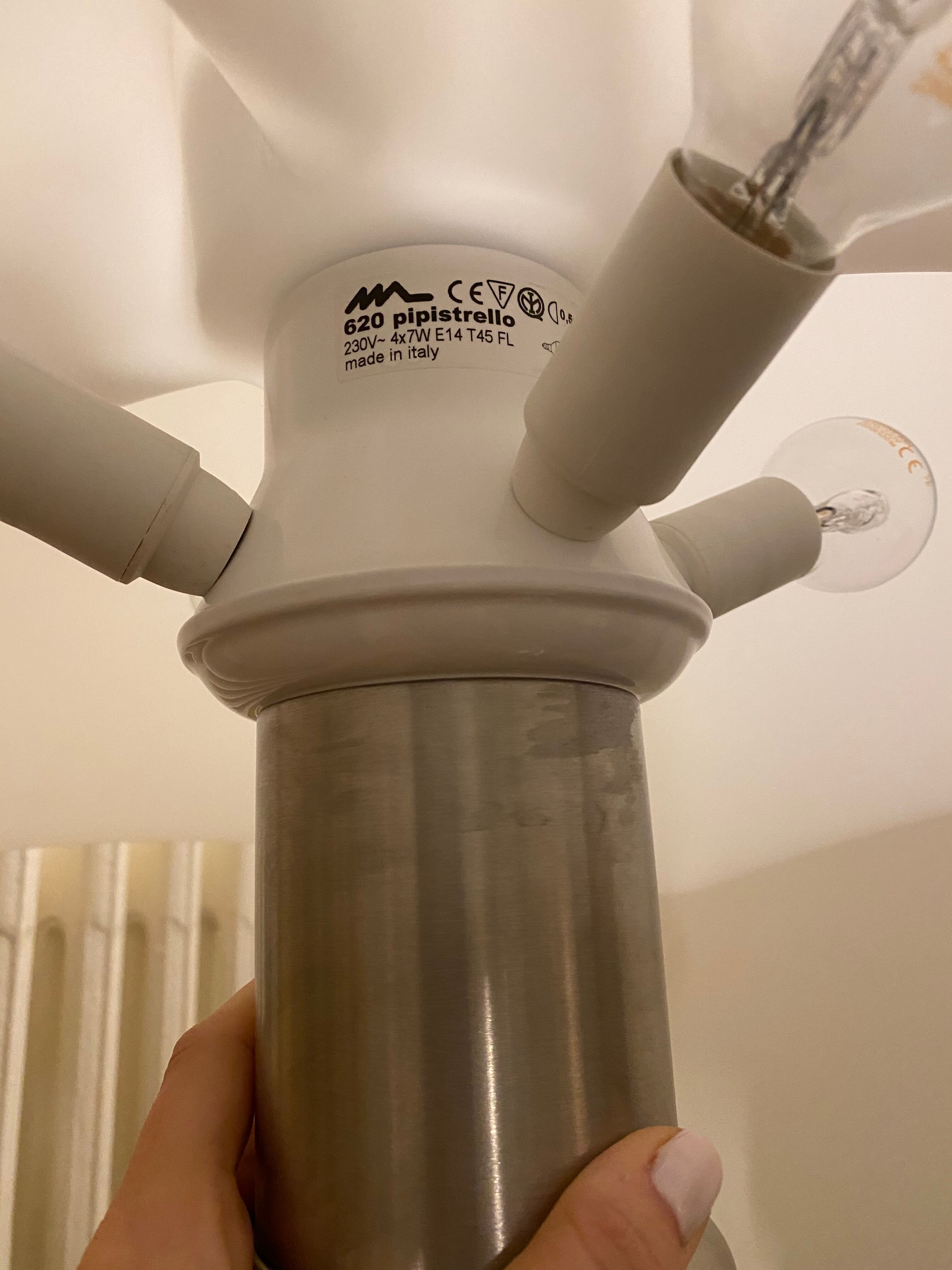 White Pipistrello lamp by Gae Aulenti for Martinelli Luce