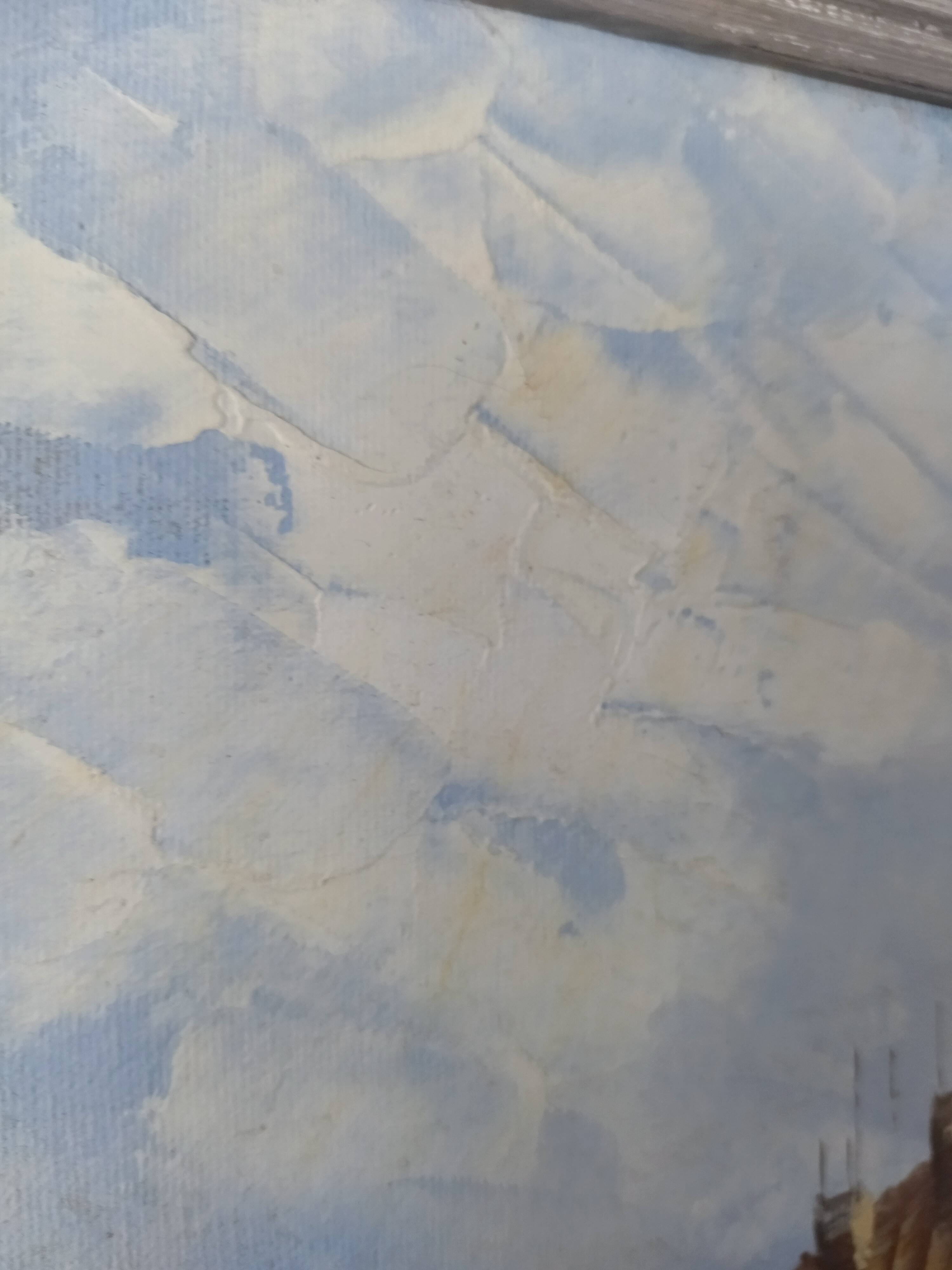 Oil on canvas by the artist Caroline Burnett (20th century)