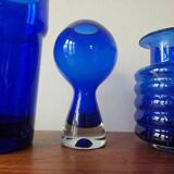 Set of five mid-century cobalt glass vases, Harzkristall, Marita Voigt, 1970