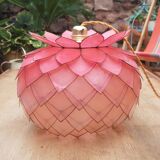 Vintage hanging lamp mother-of-pearl lotus flower and rose-degrading brass