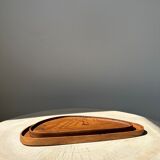 Trio of rounded triangular shaped trays or cups in monoxyl teak