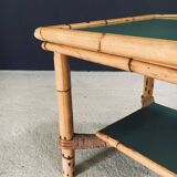 Mediterranean Bamboo Side Table in the style of Audoux Minet, France, 1950s