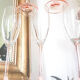 Lot of 5 cristal pink champagne flutes from arques-durand