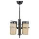 Restored Bauhaus/Art Deco chrome & glass chandelier, Czechoslovakia, 1930s