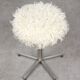 Modernist Bauhaus Swivel Stool in Chrome and Sheep, 1950s