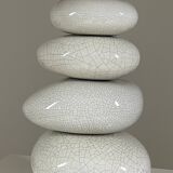 Cracked pebble lamp by François Châtain with its original lampshade, France 1970s