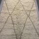 Handmade Moroccan Berber rug, cream and beige with diamonds 150x263cm