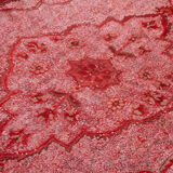 Handmade vintage turkish 1970s 205 cm x 334 cm red rug