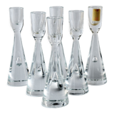 6 small glass candle holders by Bent Severin for Holmegaard