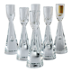 6 small glass candle holders by Bent Severin for Holmegaard