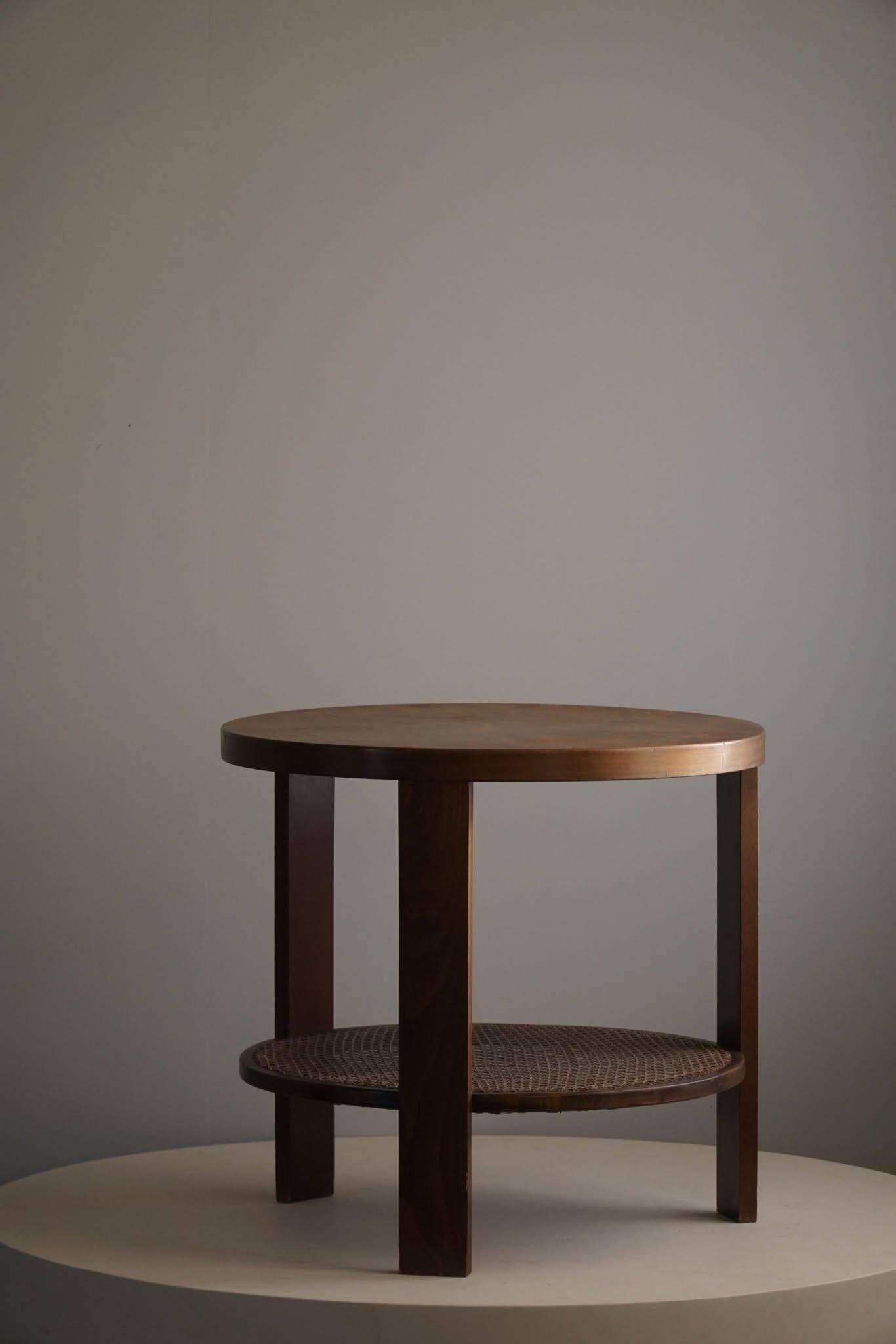 Modern Danish, Lacquered Beech Side Table, Fritz Hansen, "Model 1535", 1940s