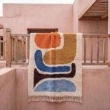 Beni Ourain Berber rug with colourful patterns, size 150 x 250 cm.
